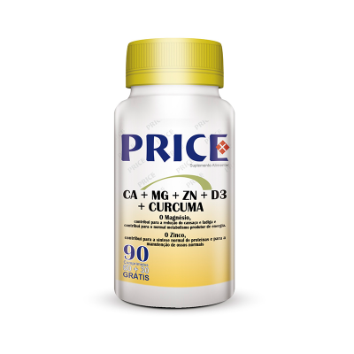 Cálcio + Zinco + D3 + Magnésio + Curcuma – 90 Cápsulas – Fharmonat