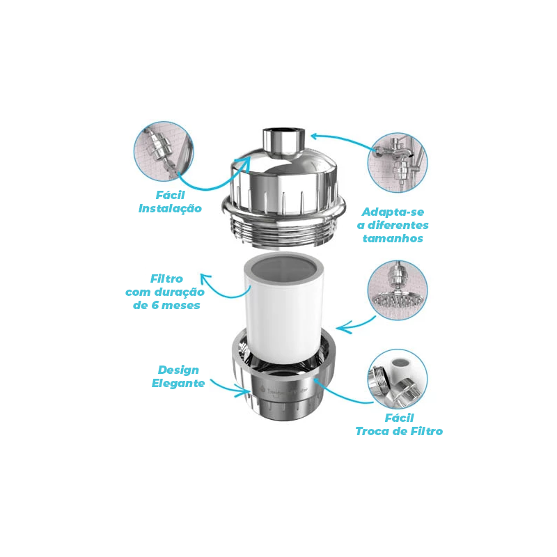 Filtro de chuveiro para água com calcário aqui em Portugal 🇵🇹 #calca