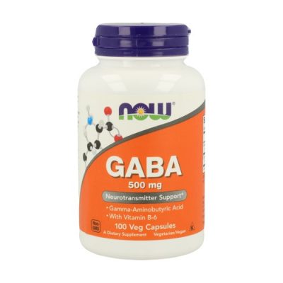 Gaba 500mg + Vitamina B6 – 100 Cápsulas – NOW