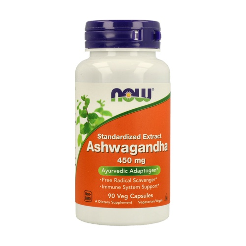 Ashwagandha 450mg - 90 Cápsulas Vegetais - NOW