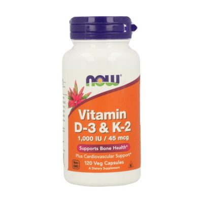 Vitamina D-3 & k-2 1000 UI/45 Mcg – 120 Cápsulas – NOW